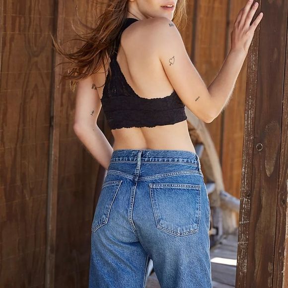 NWT Intimately Free People Galloon Lace Racerback Black Bralette - Picture 3 of 7